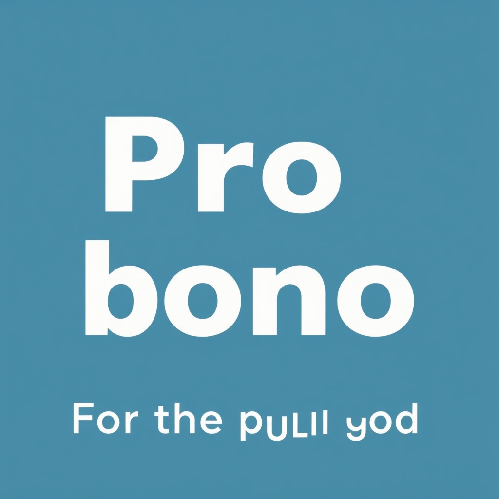 Pro bono (For the public good)