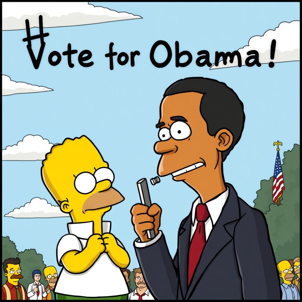 Homer Votes for Obama!